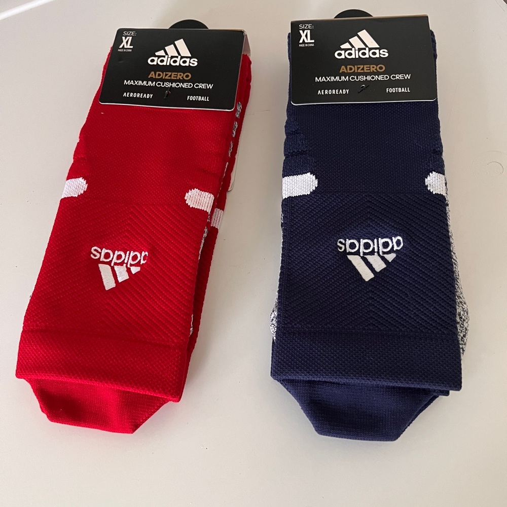 Adidas Athletic Crew Socks Red and Blue